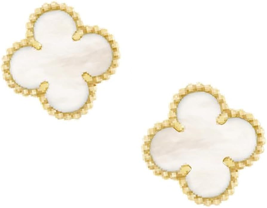 Clover Earrings, 18K Gold Plated Titanium Steel Clover Earrings Hypoallergenic and Elegant Women'... | Amazon (US)