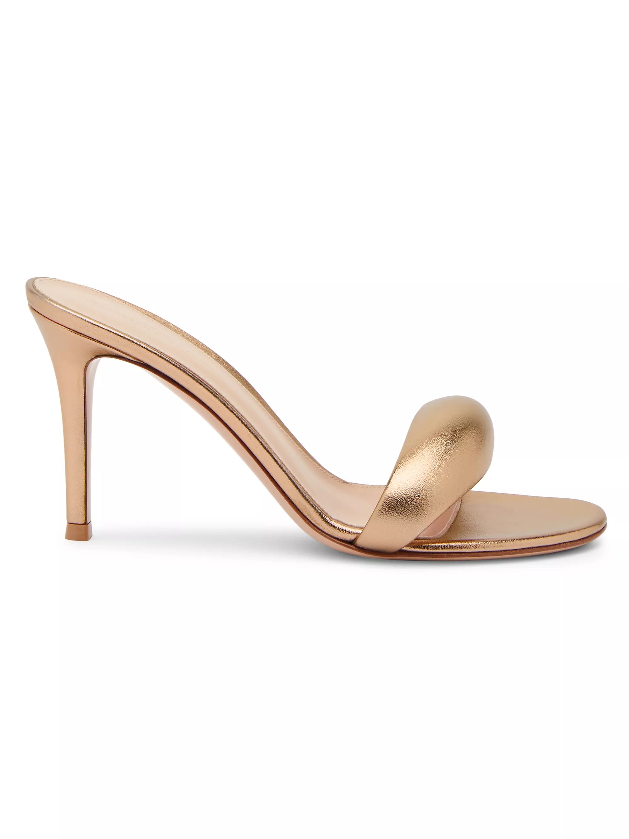 Shop Gianvito Rossi Bijoux 85MM Leather Mules | Saks Fifth Avenue | Saks Fifth Avenue