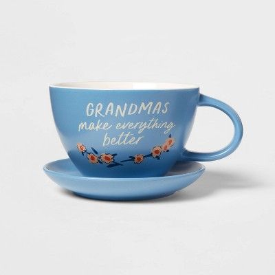 16oz Stoneware Grandmas Make Everything Better Latte Mug with Saucer - Threshold™ | Target