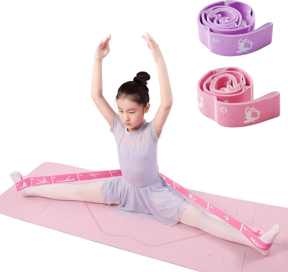 2-Pack Adjustable Kids Dance Stretch Bands - 8-Loop Elastic Bands for Ballet, Latin, Yoga, Gymnas... | Amazon (US)