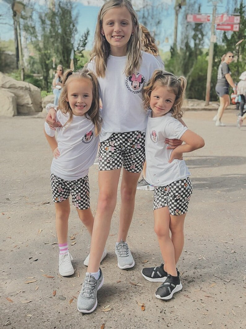 Mickey & Friends Checkered Biker Shorts Minnie Mouse Shorts Vans Magic Kingdom Outfit Disney Shor... | Etsy (US)