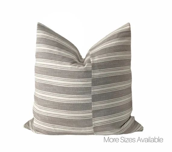 MAXIME Stripe  Grey Stripe Pillow Cover  Modern Farmhouse  - Etsy | Etsy (US)