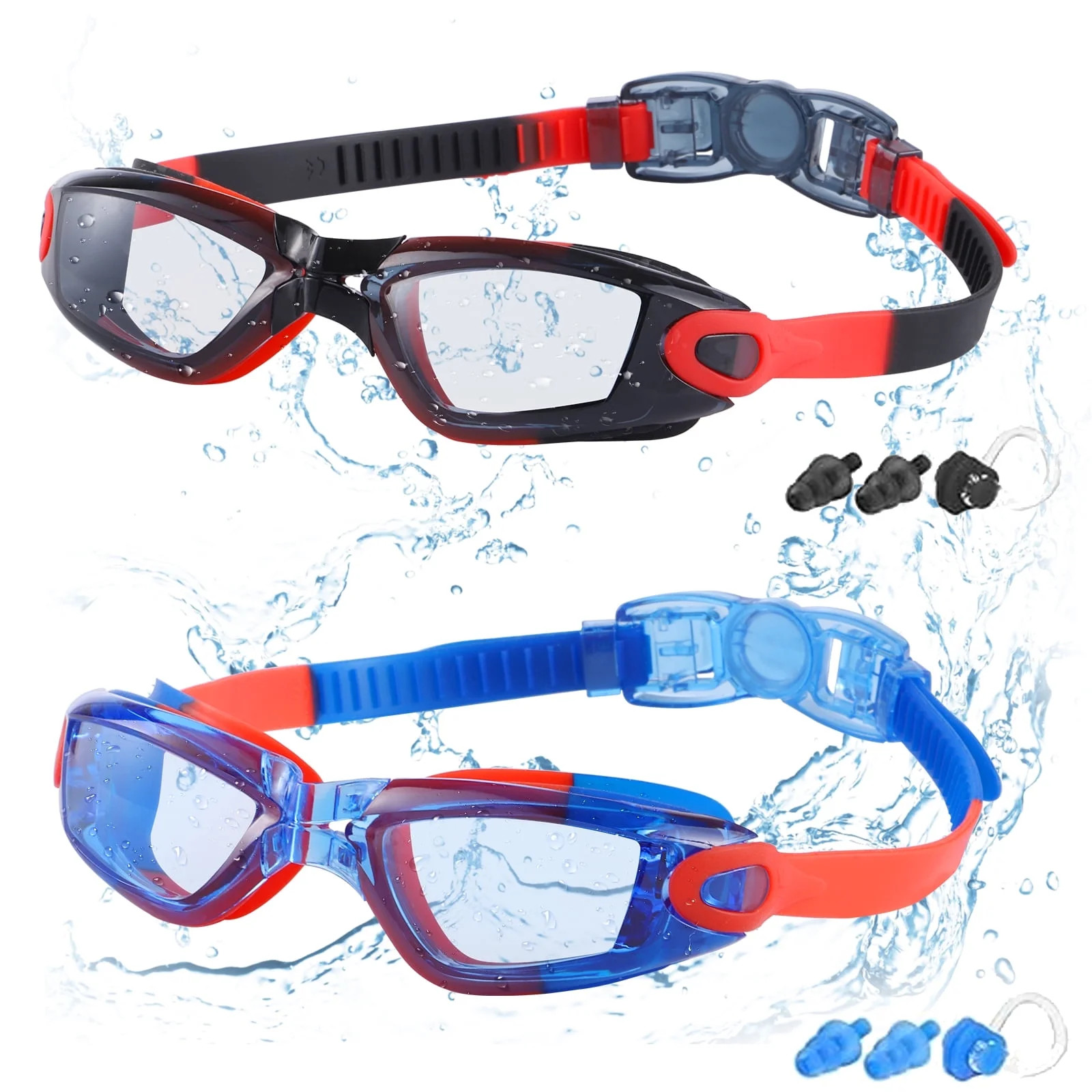 Ochapa Kids Swim Goggles, 2 Pack Swimming Goggles for Swimming 4-14, Goggles Swimming for Boys an... | Walmart (US)