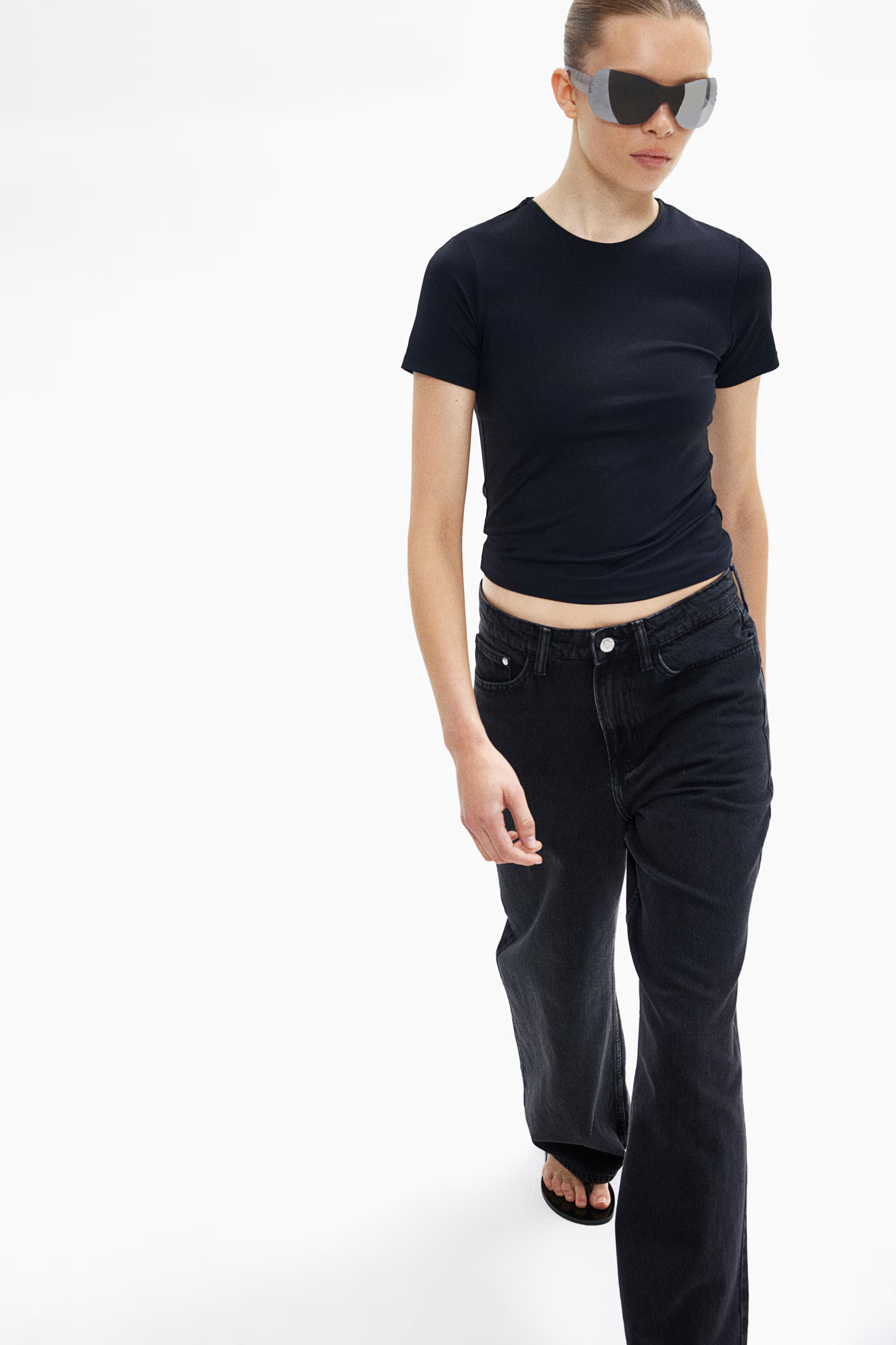 Petite Length Wide Ultra High Jeans - Nero - DONNA | H&M IT | H&M (FR, IT, ES, PT, BE)