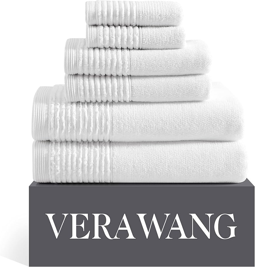 Vera Wang - Bath Towels, 100% Super Soft & Highly Absorbent Cotton Towel Set, Medium Weight Plush... | Amazon (US)