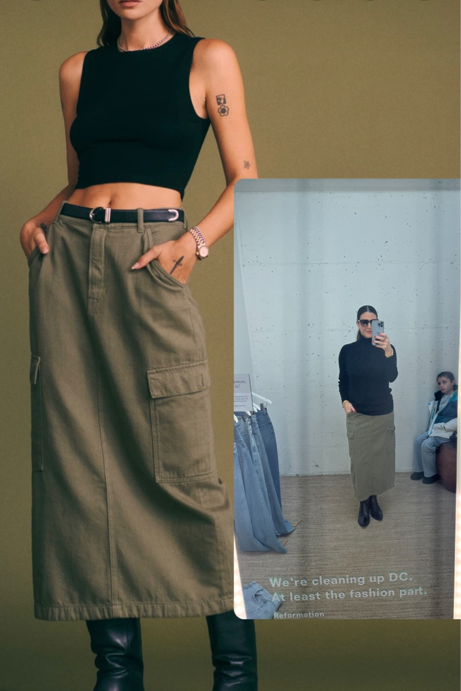 The BEST cargo skirt.  It’s a very soft cotton which makes it perfect for spring and summer not too hot! Cute with slides and a tank, or a v neck thin cashmere sweater and boots. One to grab!!!!

#LTKSeasonal #LTKFind #LTKstyletip