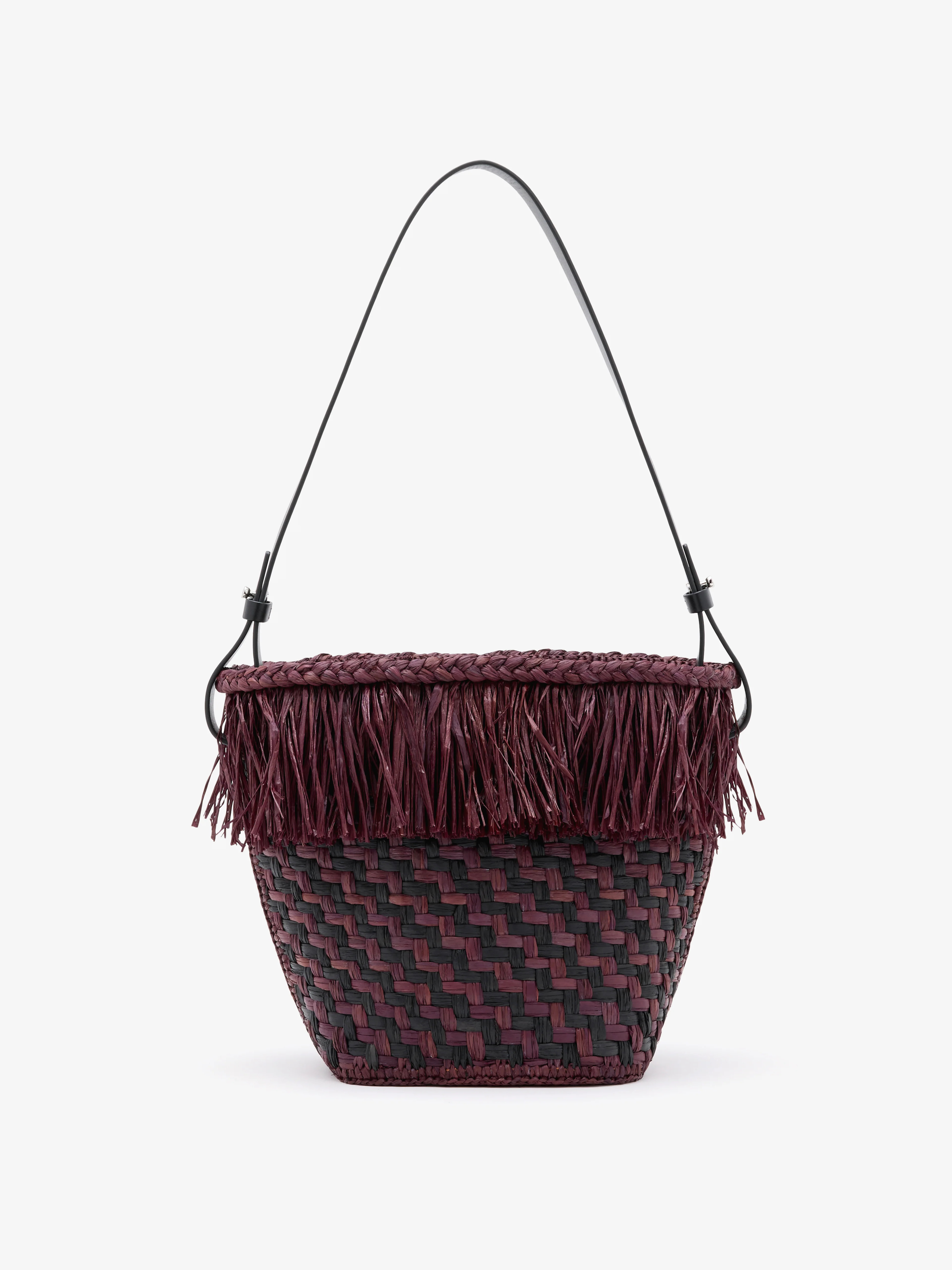 Proenza Schouler Bucket Bag in Raffia- Plum | Proenza Schouler LLC