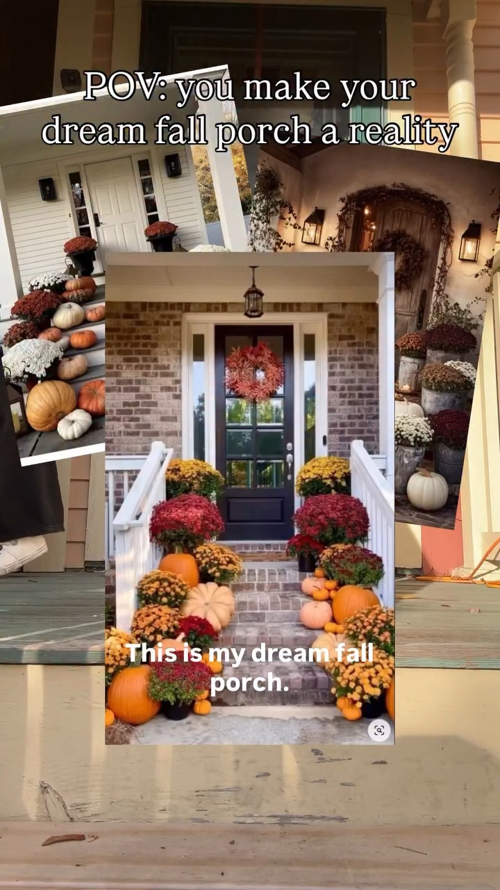 My Dream Fall Porch | Front Porch | Flowers | Pumpkins |  Fall Decor

#LTKFindsUnder50 #LTKHome #LTKSeasonal