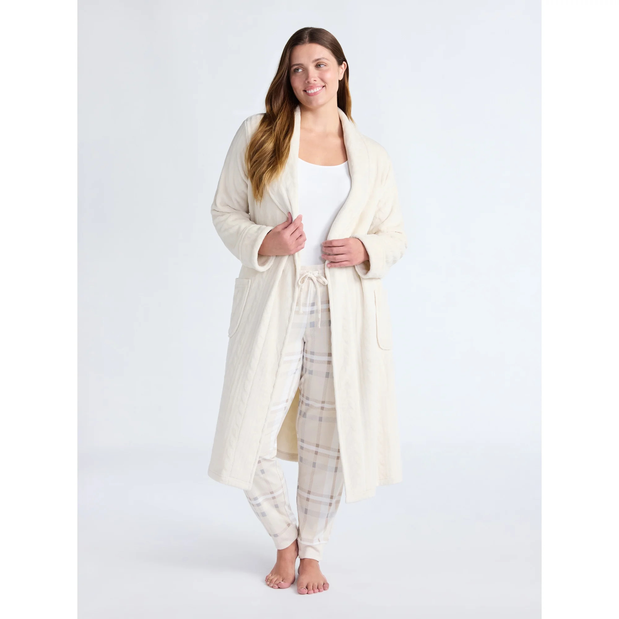 Joyspun Women's Plush Robe, Sizes S-3X | Walmart (US)