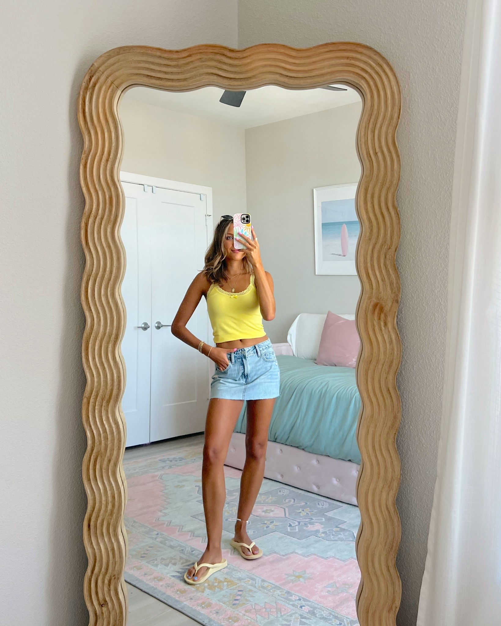 summer outfit idea from Buckle! 💕 wearing a XS tank and 24 inch denim skirt 