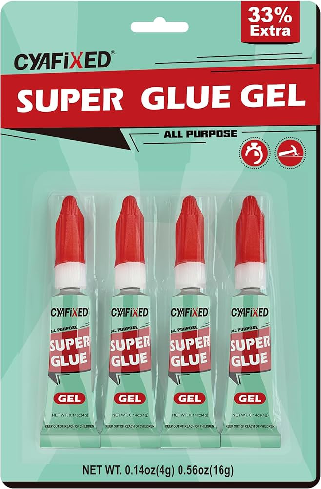 Super Glue Gel Clear for Wood Plastic Metal, Instant Superglue All Purpose Multipack Cyanoacrylat... | Amazon (US)