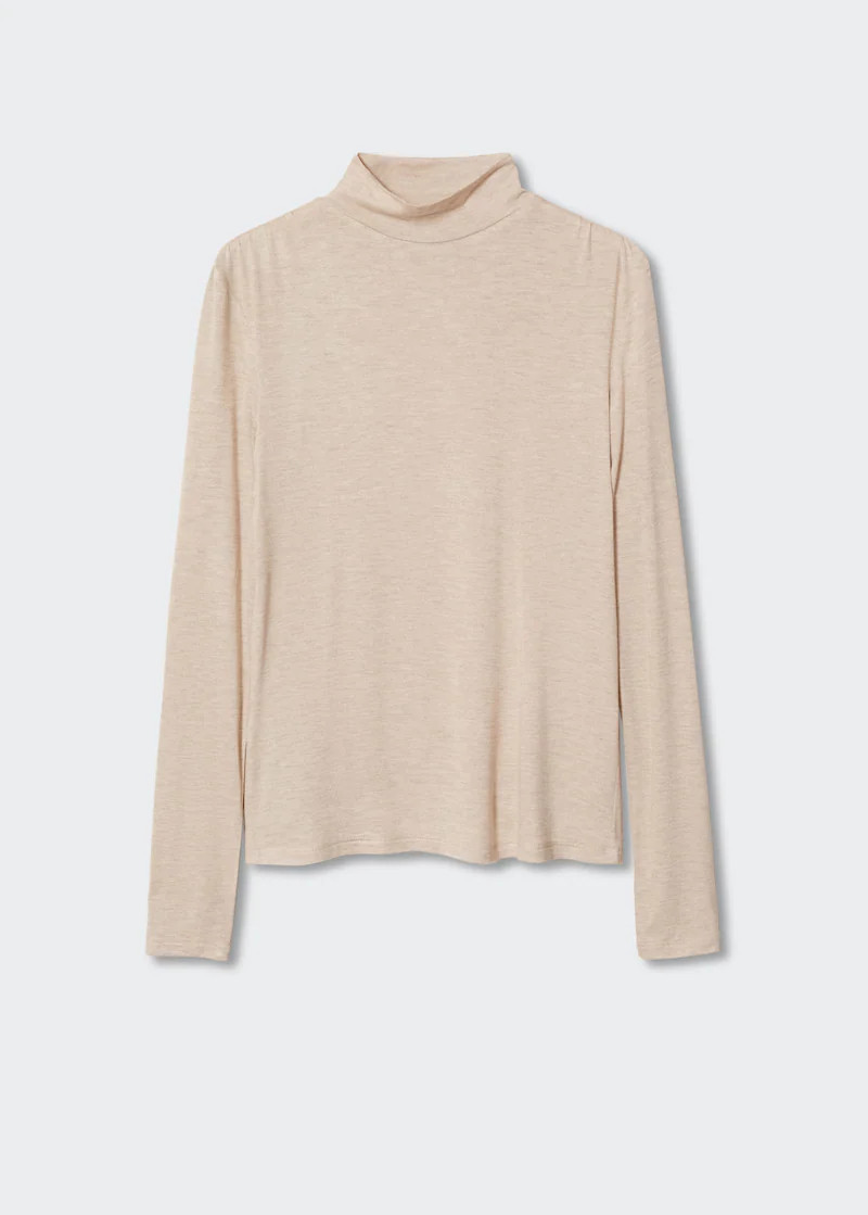Turtleneck long-sleeved t-shirt -  Women | Mango United Kingdom | MANGO (UK)