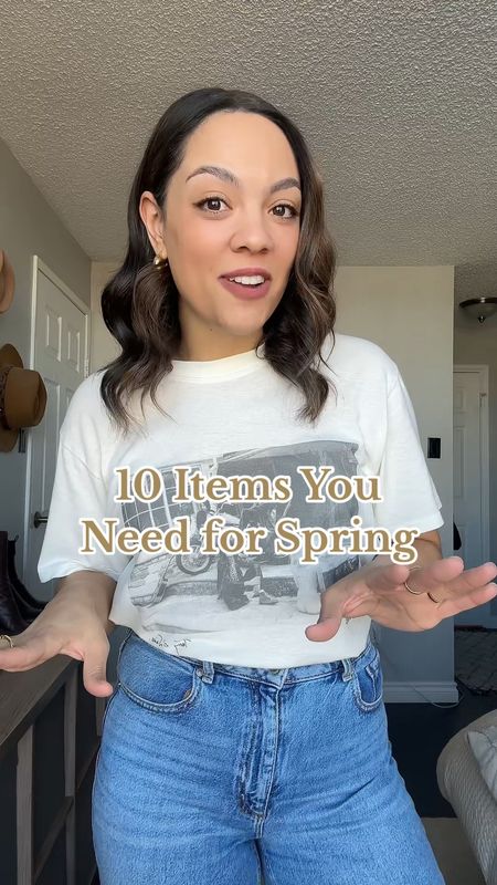Ten items you need in your closet for spring!
1. Light wash wide leg or straight leg jeans
2. A knit cardigan
3. High rise wide leg linen trousers
4. A denim jacket 
5. A basic top like a plain white T-shirt or a tank top
6. A trench coat
7. A mini skirt like this linen skort
8. A button down shirt 
9. A midi or a maxi skirt
10. A neutral dress like this poplin white mini dress or this knit cream midi dress 



#LTKstyletip #LTKSeasonal #LTKVideo