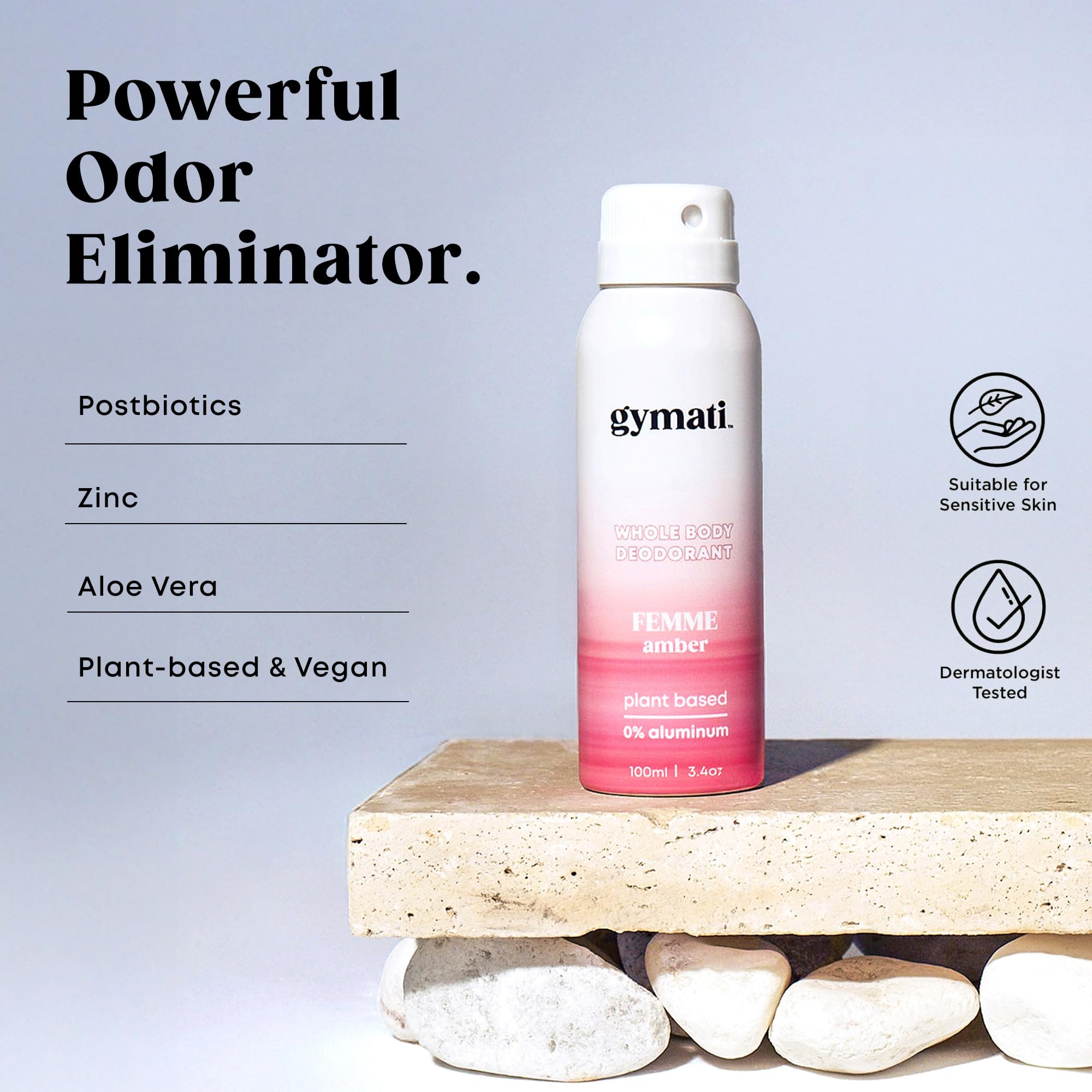 Fitness Deodorant Spray for Women - Aluminum-Free - All Day Ultimate Odor Protection - Built For Sweat - Air-Powered - Vegan & Plant-Based - Made in USA - Femme - 3.4oz Travel Size | Amazon (US)