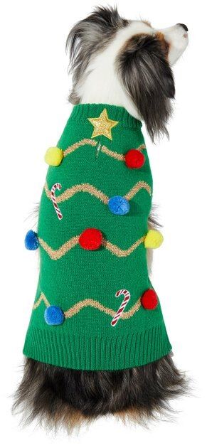 FRISCO Christmas Tree Dog & Cat Ugly Sweater, Large - Chewy.com | Chewy.com