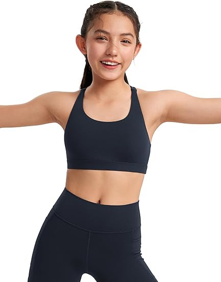 CRZ YOGA Girls Butterluxe Training Bra - Strappy Scoop Neck for Teens Kids Yoga Sports Comfort Da... | Amazon (US)