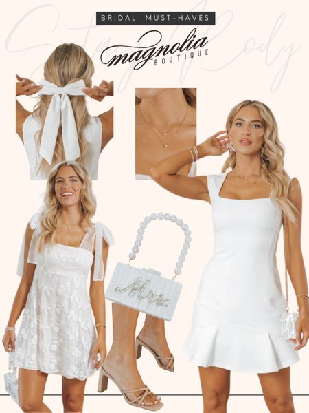 Bridal looks from Magnolia Boutique 
Loving all the white bows and pearls for any wedding shower or pics. 

#LTKwedding #LTKfindsunder50 #LTKparties