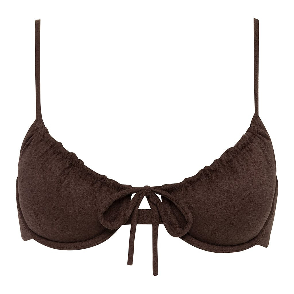 Espresso Suede Lucy Bikini Top | Montce