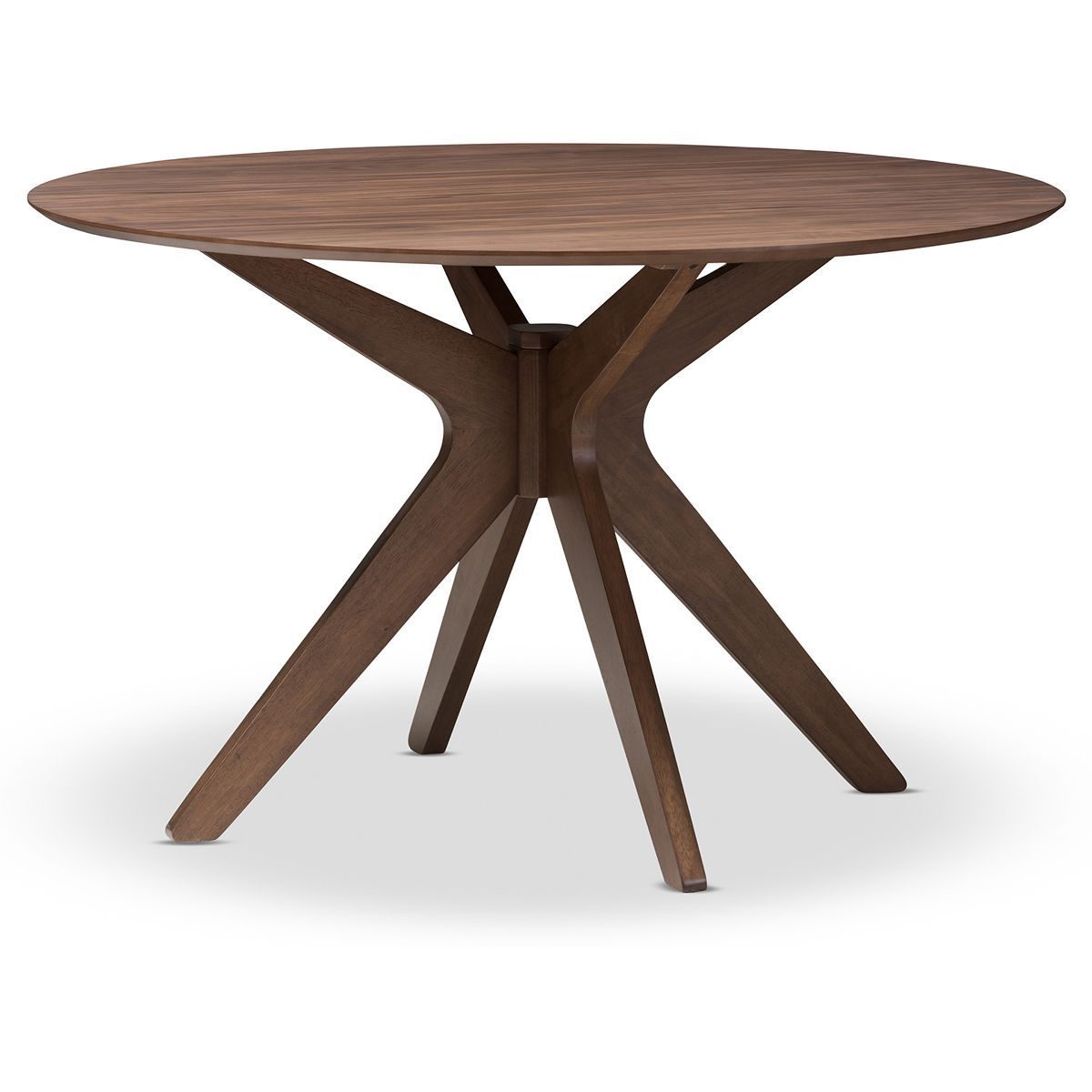 Monte Mid - Century Modern Wood Finish 47 - Inch Round Dining Table - "Walnut" Brown - Baxton Stu... | Target