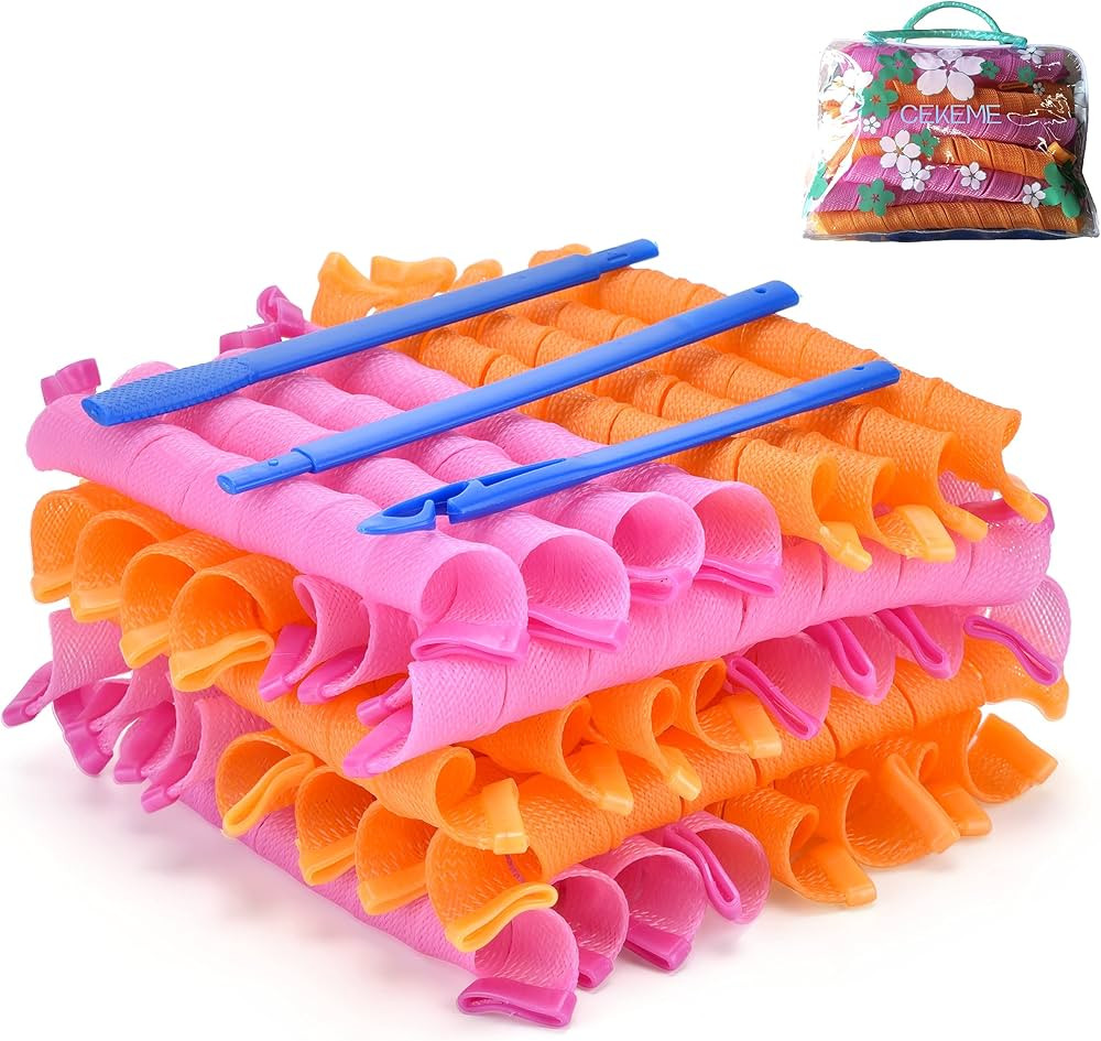 40pcs Heatless Spiral Hair Curlers for Long Hair - Heatless Curls Overnight 22inch Magic Hair Rol... | Amazon (US)