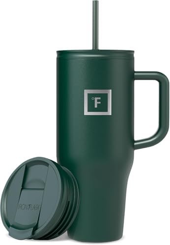IRON °FLASK Co-Pilot Insulated Mug w/Straw & Flip Cap Lids - Cup Holder Bottle for Hot, Cold Dri... | Amazon (US)