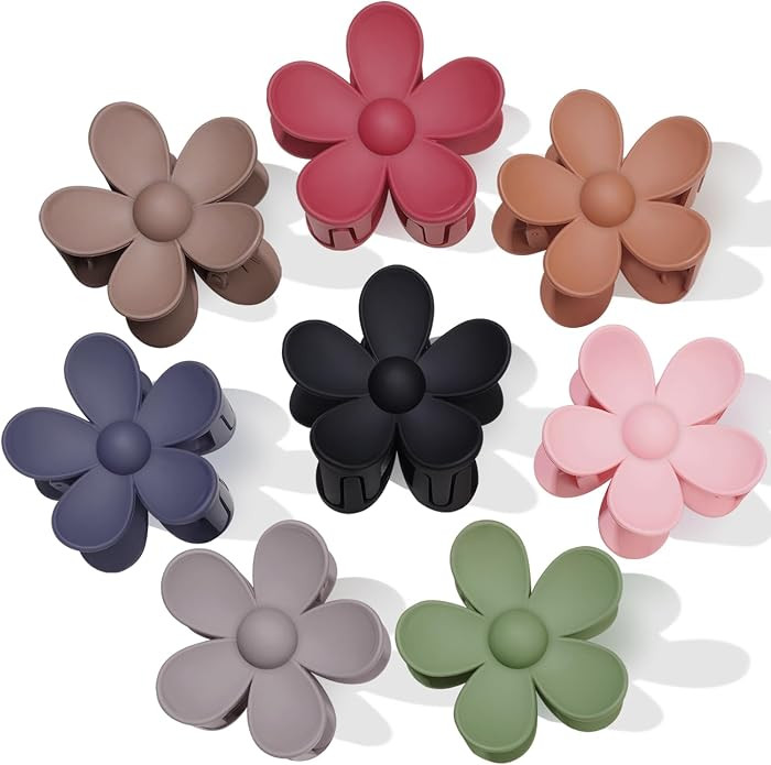 Flower Hair Clips 8PCS Hair Claw Clips Nonslip Large Claw Clips Strong Hold Durable for Women Thi... | Amazon (US)
