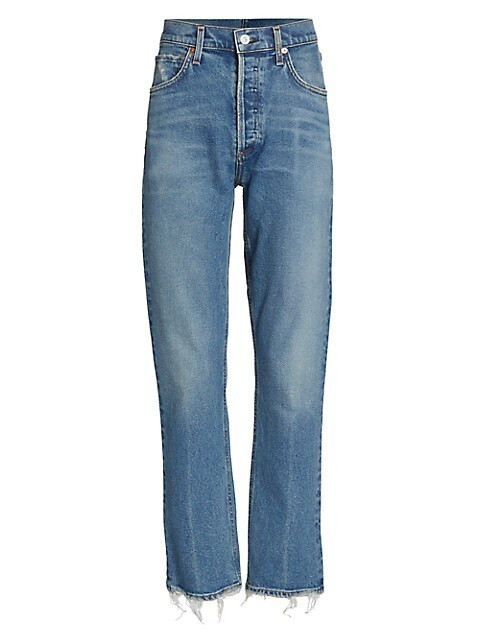 Citizens of Humanity Jolene High-Rise Distressed Stretch Slim-Fit Jeans | Saks Fifth Avenue