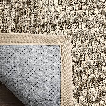 SAFAVIEH Natural Fiber Collection X-Large Area Rug - 11' x 15', Natural & Beige, Border Basketwea... | Amazon (US)