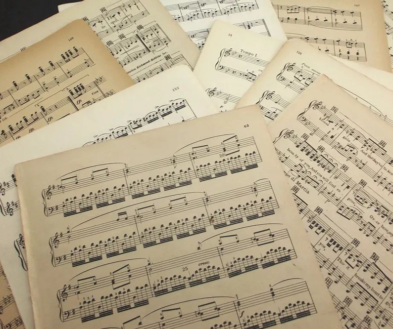 Old sheet music 50 LARGE pages, vintage sheet music, paper crafts, music pages, old sheet music, ... | Etsy (US)