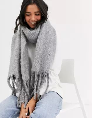 Monki chunky scarf in light gray | ASOS US