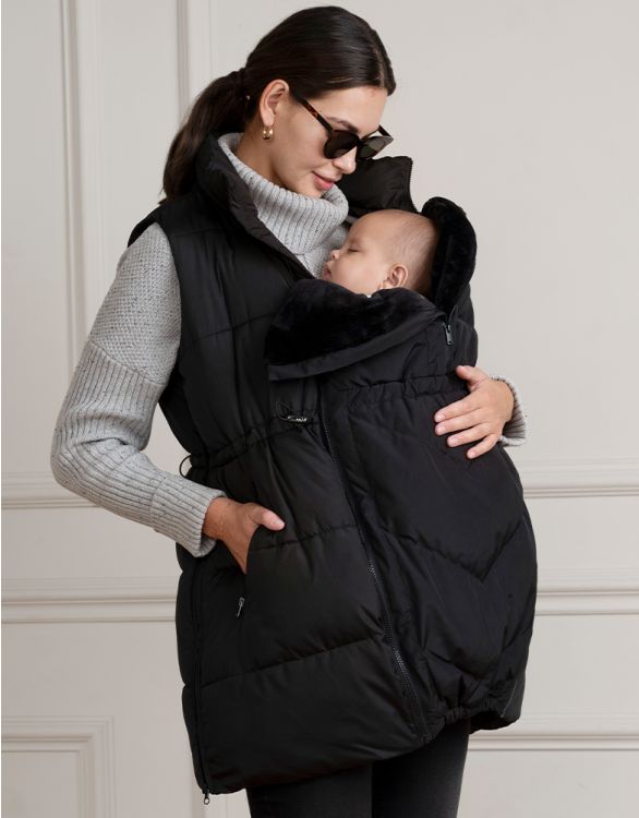 Black 3 in 1 Maternity & Babywearing Vest | Seraphine US