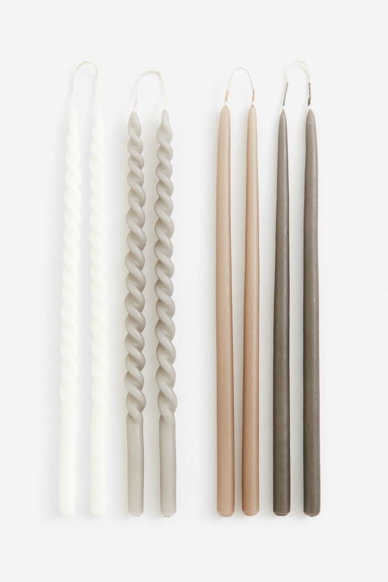 8-pack Thin Tapered Candles | H&M (US + CA)