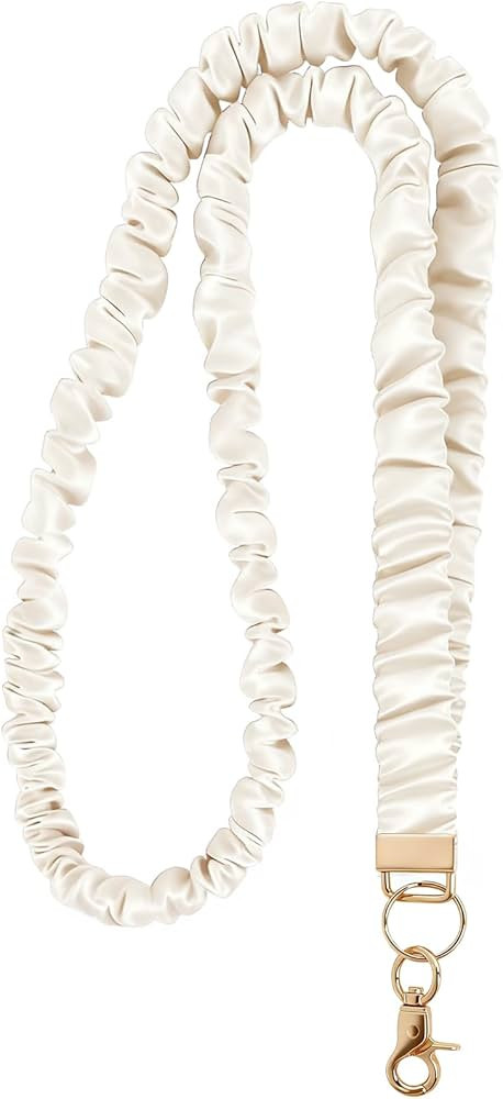 Scrunchie Lanyard for ID Badges Teacher, Stretchy Neck Key Lanyards for Women Men Nurse, Breakawa... | Amazon (US)