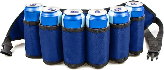 Adhafera Beer Belt, Adjustable 6 Pack Beer Belt Holder, Oxford Beer Waist Holder for Man, Women, ... | Amazon (US)
