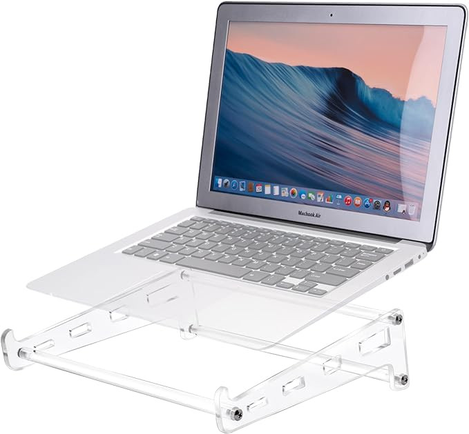 QUPIVA Acrylic Laptop Stand for Desk, Clear Ventilated Computer Stand Holder for Desk, Ergonomic ... | Amazon (US)