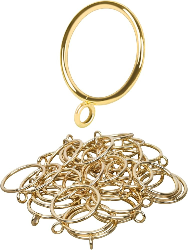 Curtain Rings with Eyelets, 48 Pack Metal Drapery Rings for Pinch Pleat Curtains Panels, Drape Ri... | Amazon (US)