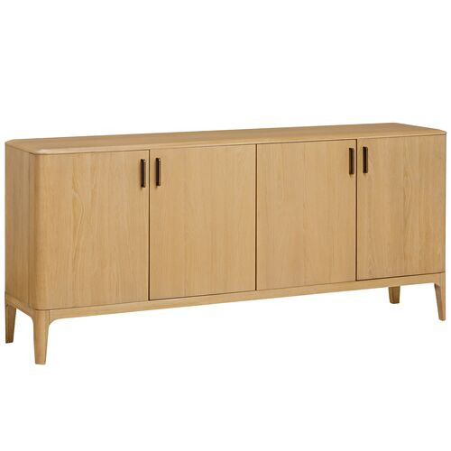 Akio Sideboard - Light Natural Oak - Tulsi Home - Brown | Console, Cupboard, Buffet - Ideal Storage, Decor | One Kings Lane