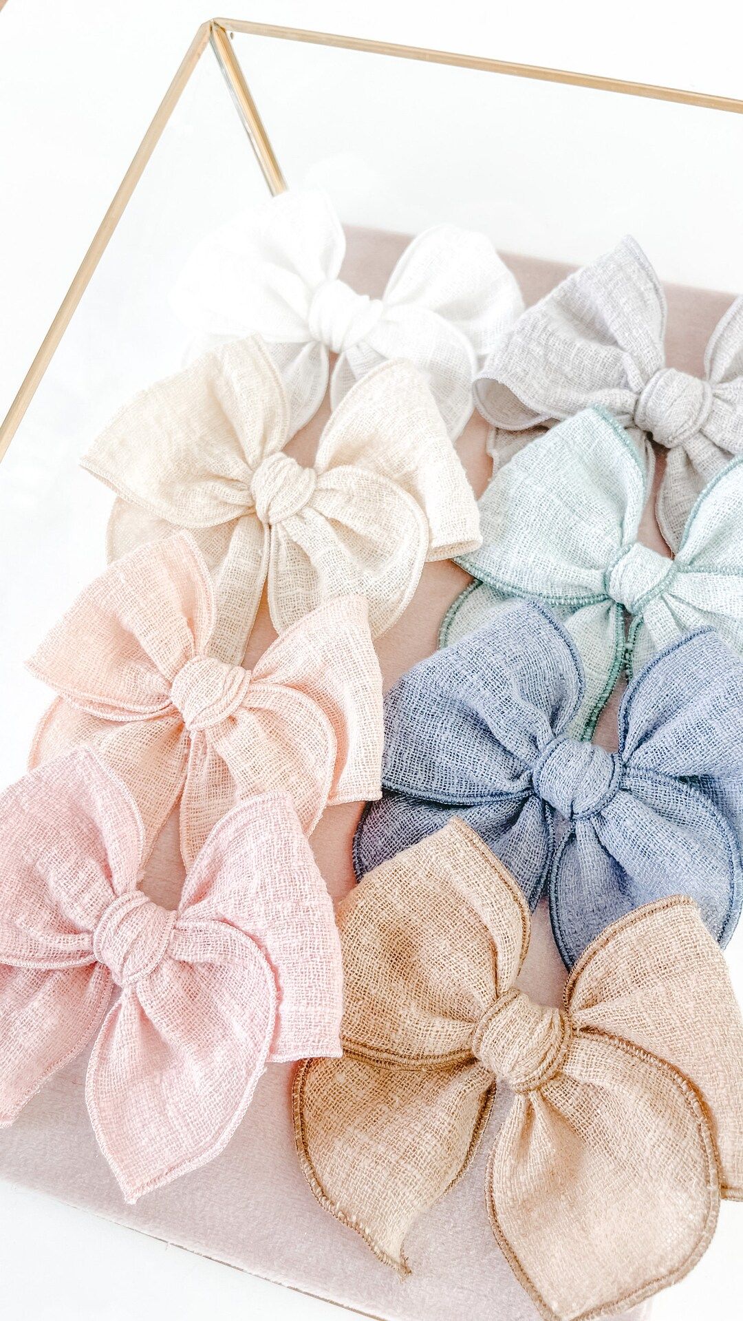 NEW* gauzy linen fable bows - spring solids - spring bows neutral  bows - fable bow - gauze bow -... | Etsy (US)
