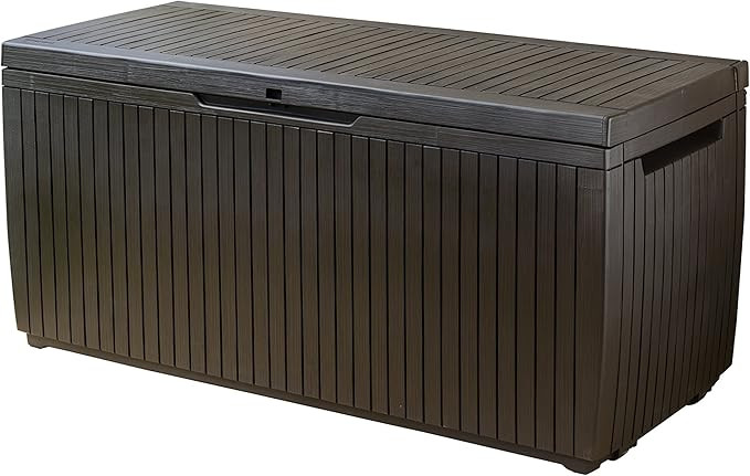 Keter Springwood 80 Gallon Resin Outdoor Storage Box for Patio Furniture Cushions, Pool Toys, and... | Amazon (US)