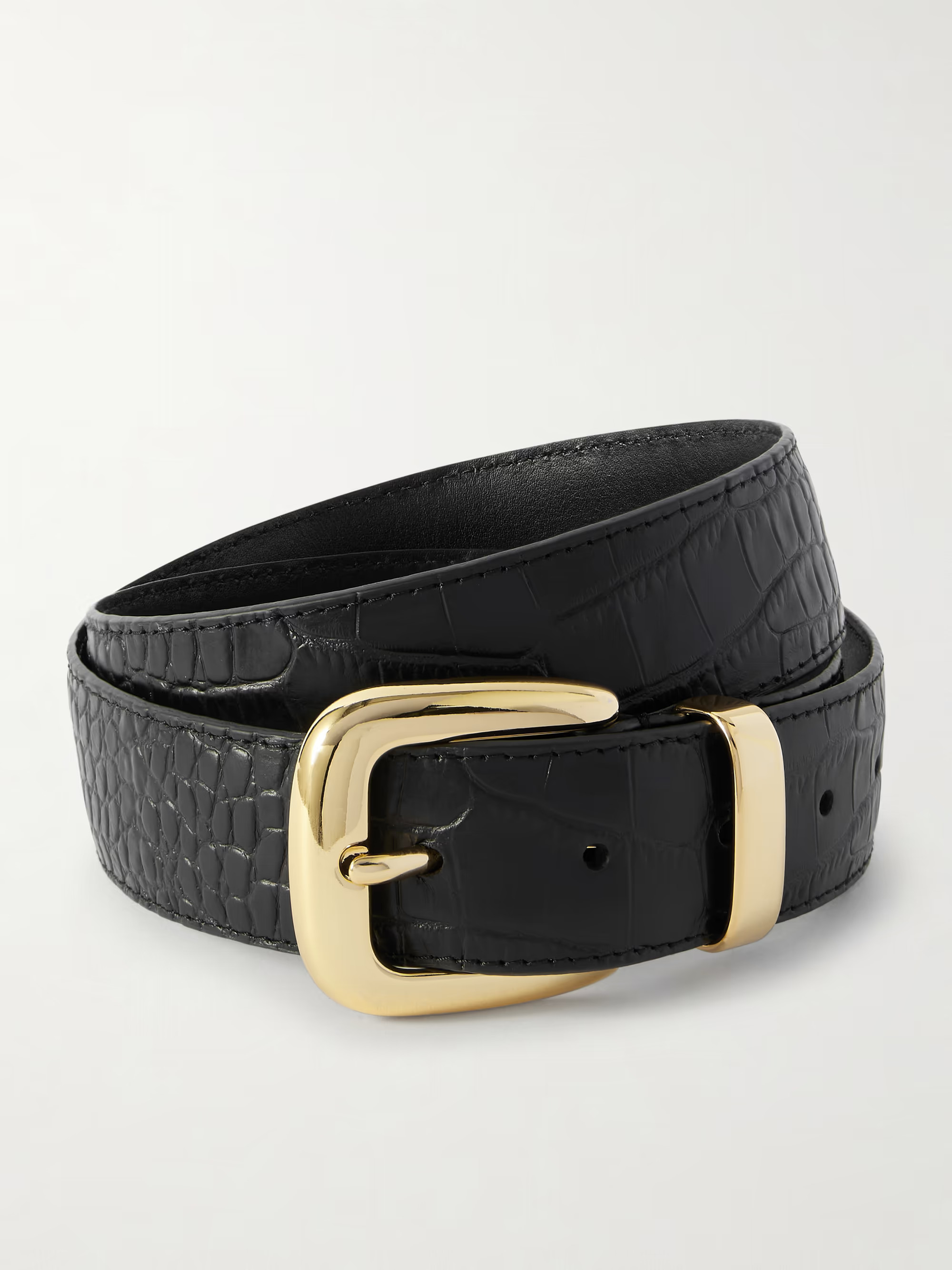 Croc-effect leather belt | NET-A-PORTER (US)
