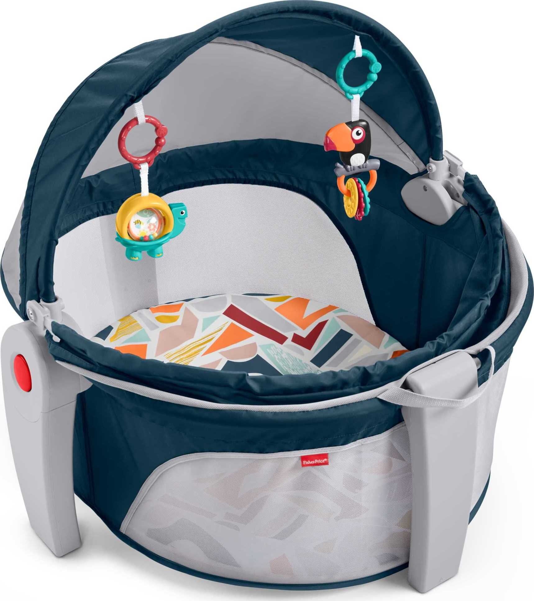 Fisher-Price On-the-Go Baby Dome Portable Bassinet & Play Space with 2 Toys, Multicolor - Walmart... | Walmart (US)