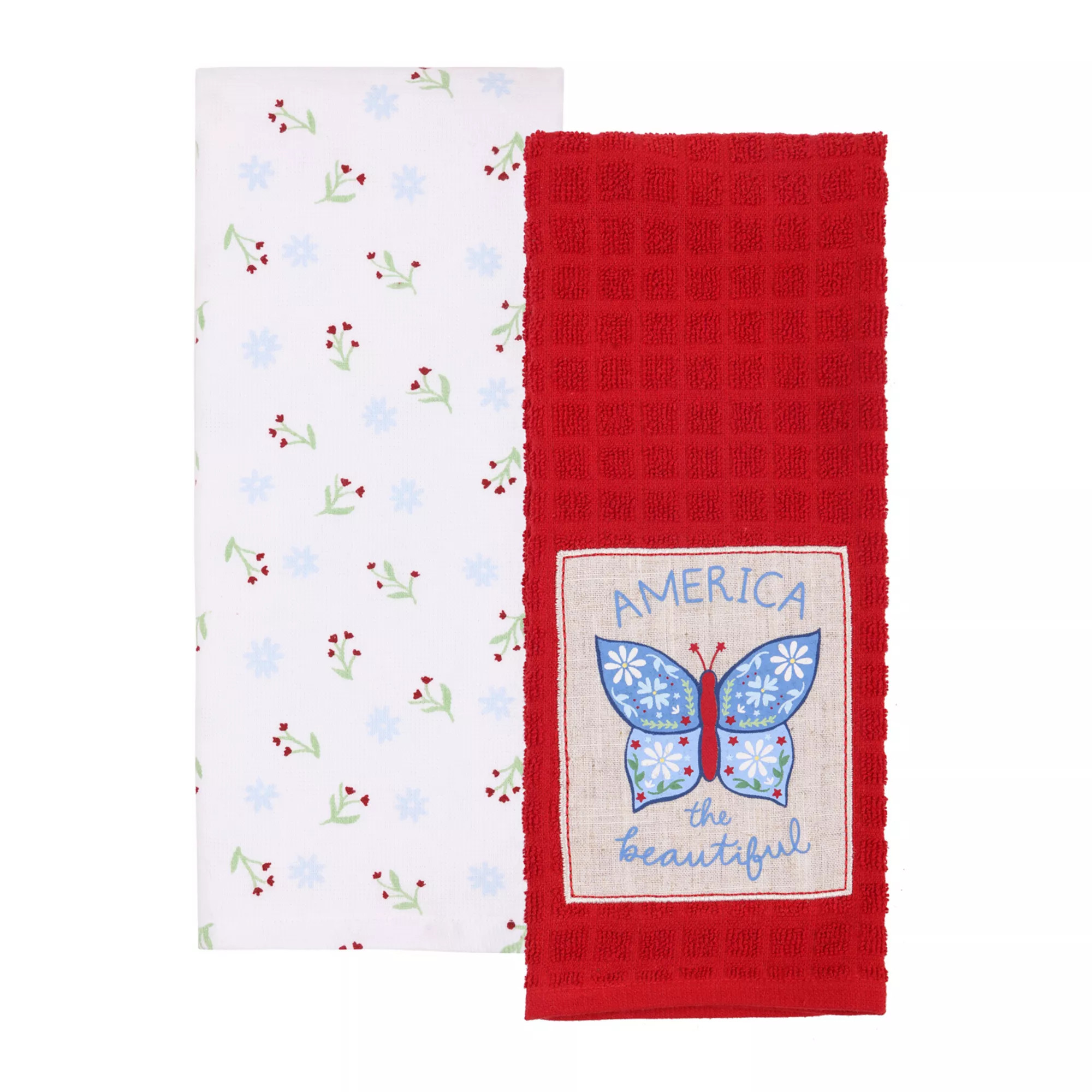 Celebrate Together™ Americana 2-pk. Butterfly Patch Kitchen Towels | Kohl's