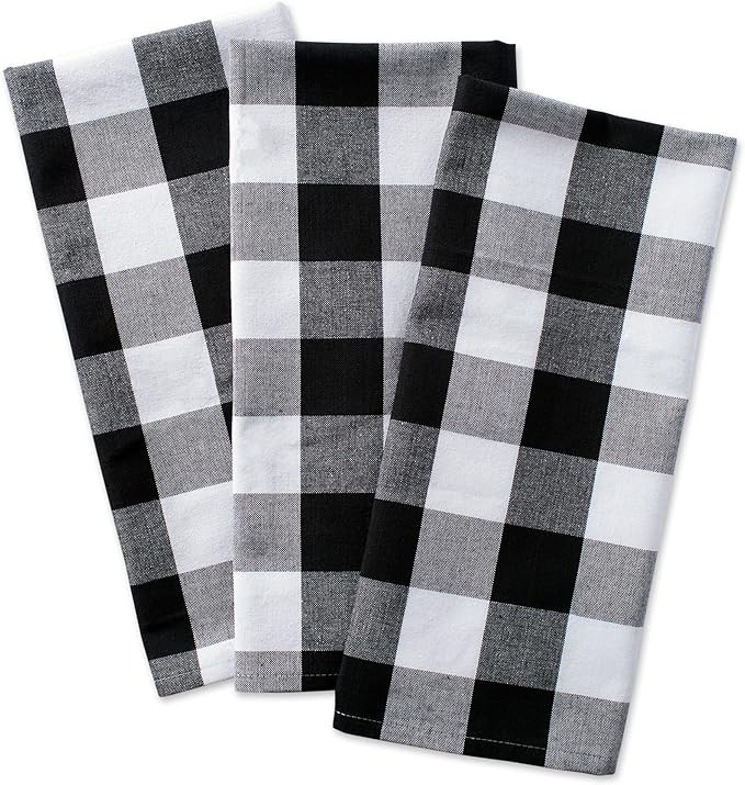 DII Buffalo Check Kitchen Collection, Classic Farmhouse Dishtowel Set, 20x30, Black & White, 3 Pi... | Amazon (US)