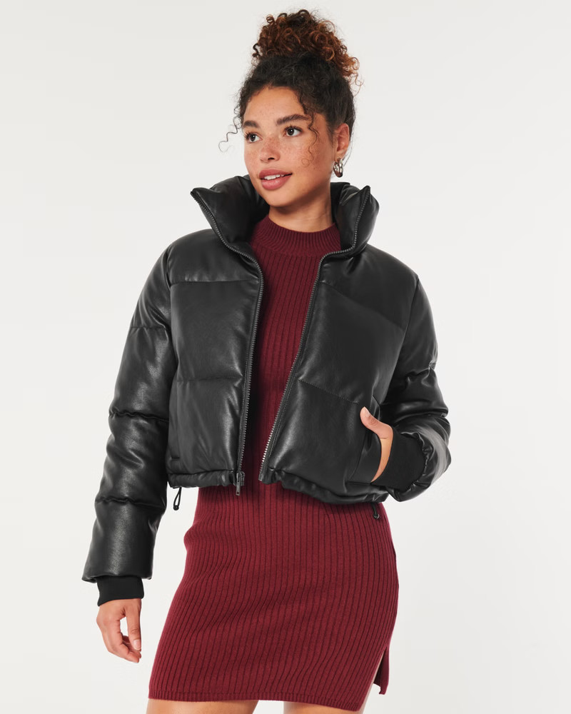 Ultimate Vegan Leather Puffer Jacket | Hollister (US)