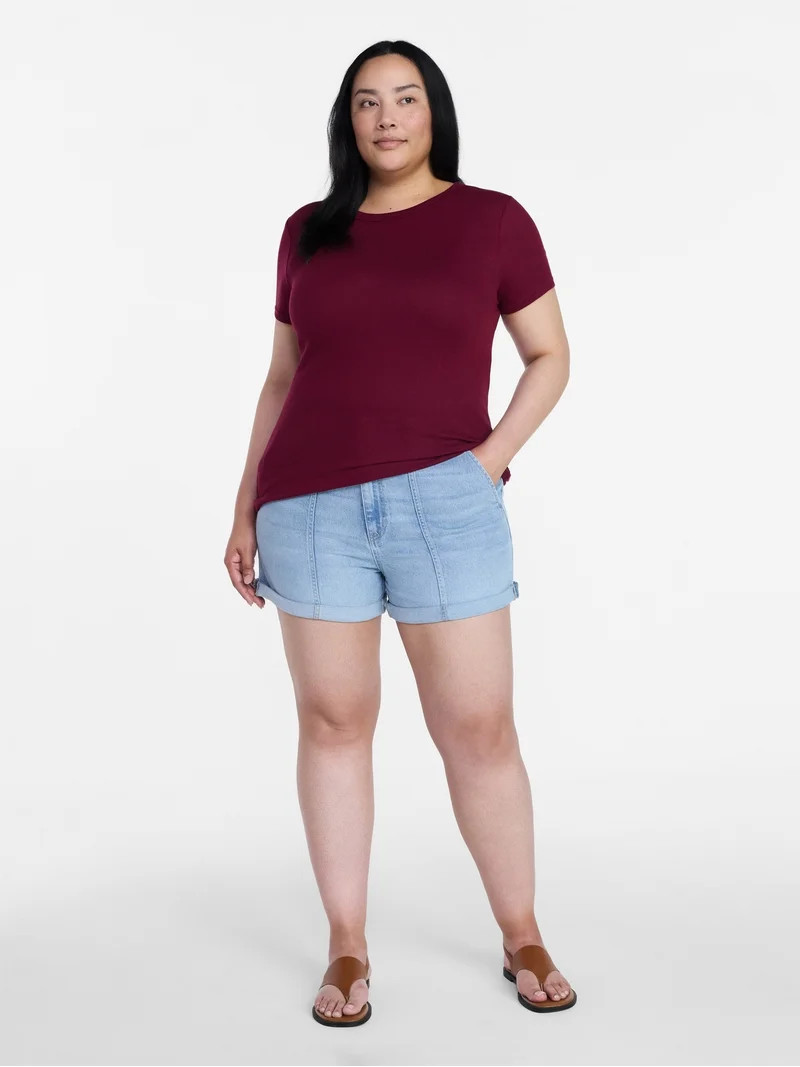 Time and Tru Women's High Rise Utility Shorts, 3.5" Inseam, Sizes 0-22 | Walmart (US)