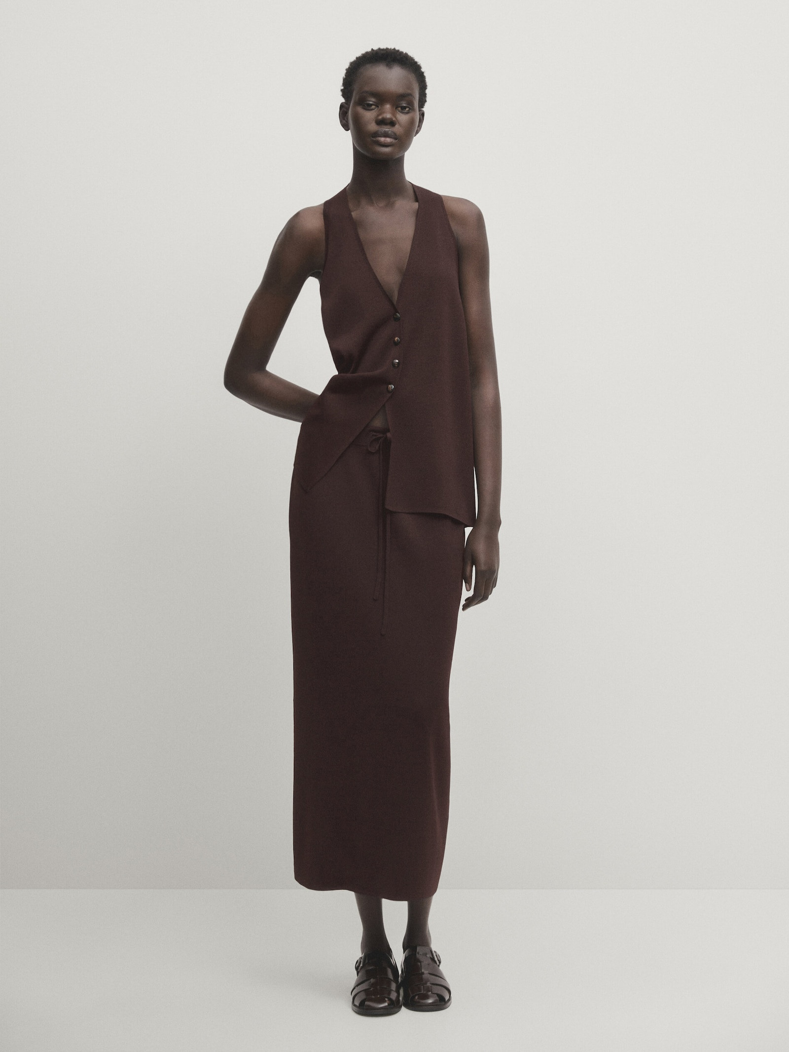 Midirock mit Kordeln | Massimo Dutti DE