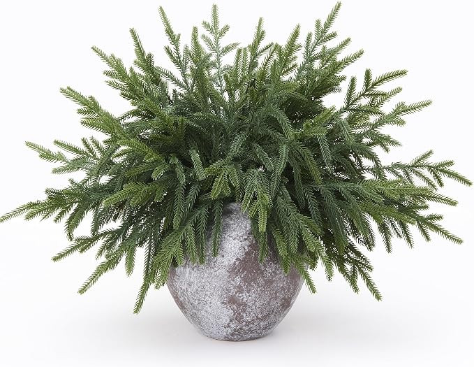 20Pcs Lifelike Touch Artificial Norfolk Pine Branches for Vase DIY Decor | Amazon (US)