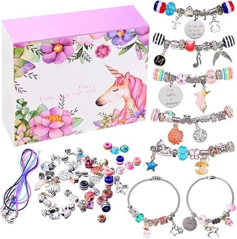 COO&KOO Charm Bracelet Making Kit, Jewelry Making Supplies Mermaid Unicorn Gifts for Teen Girls C... | Amazon (US)