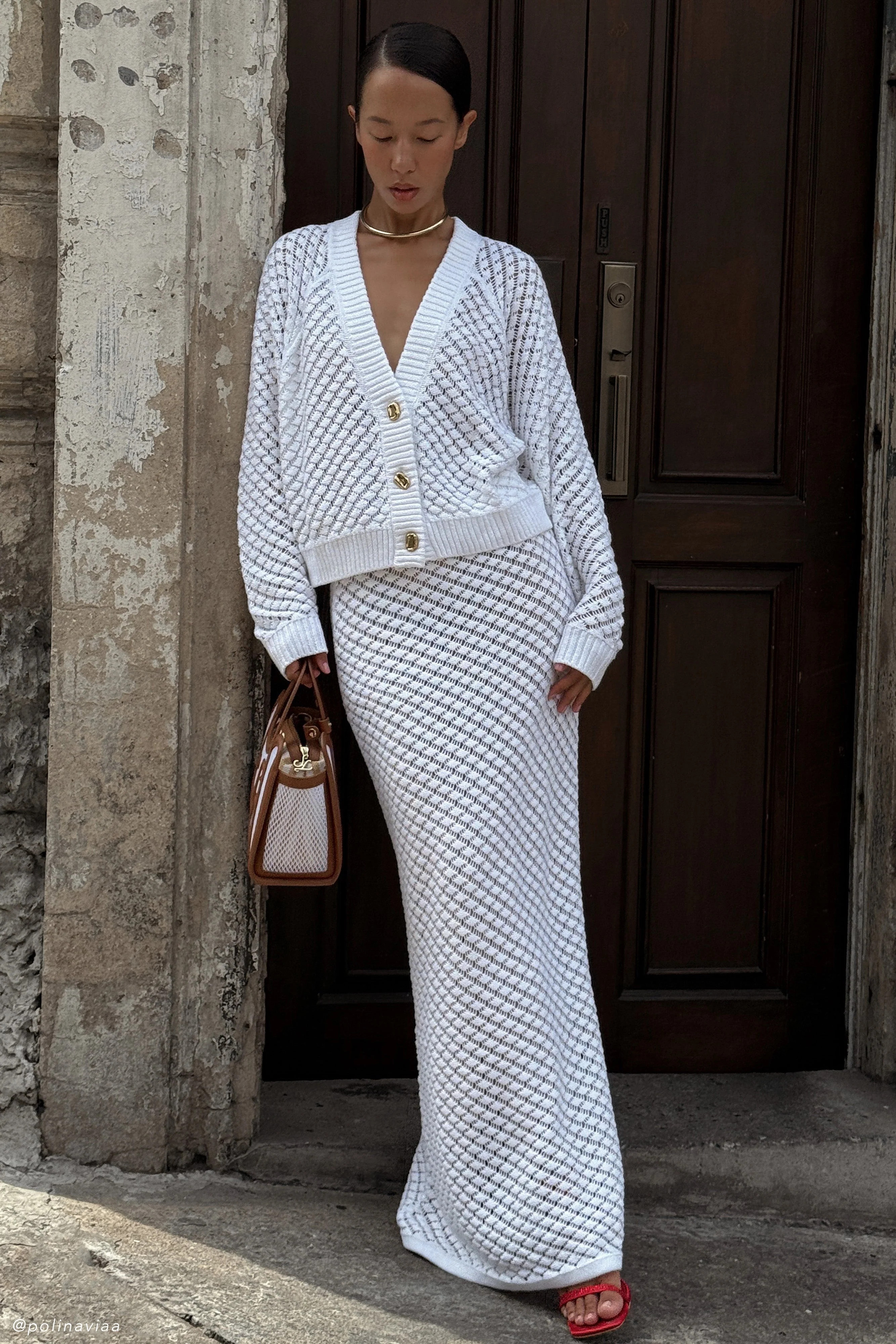 Mirabella Knit Cardigan - Ivory | MESHKI US