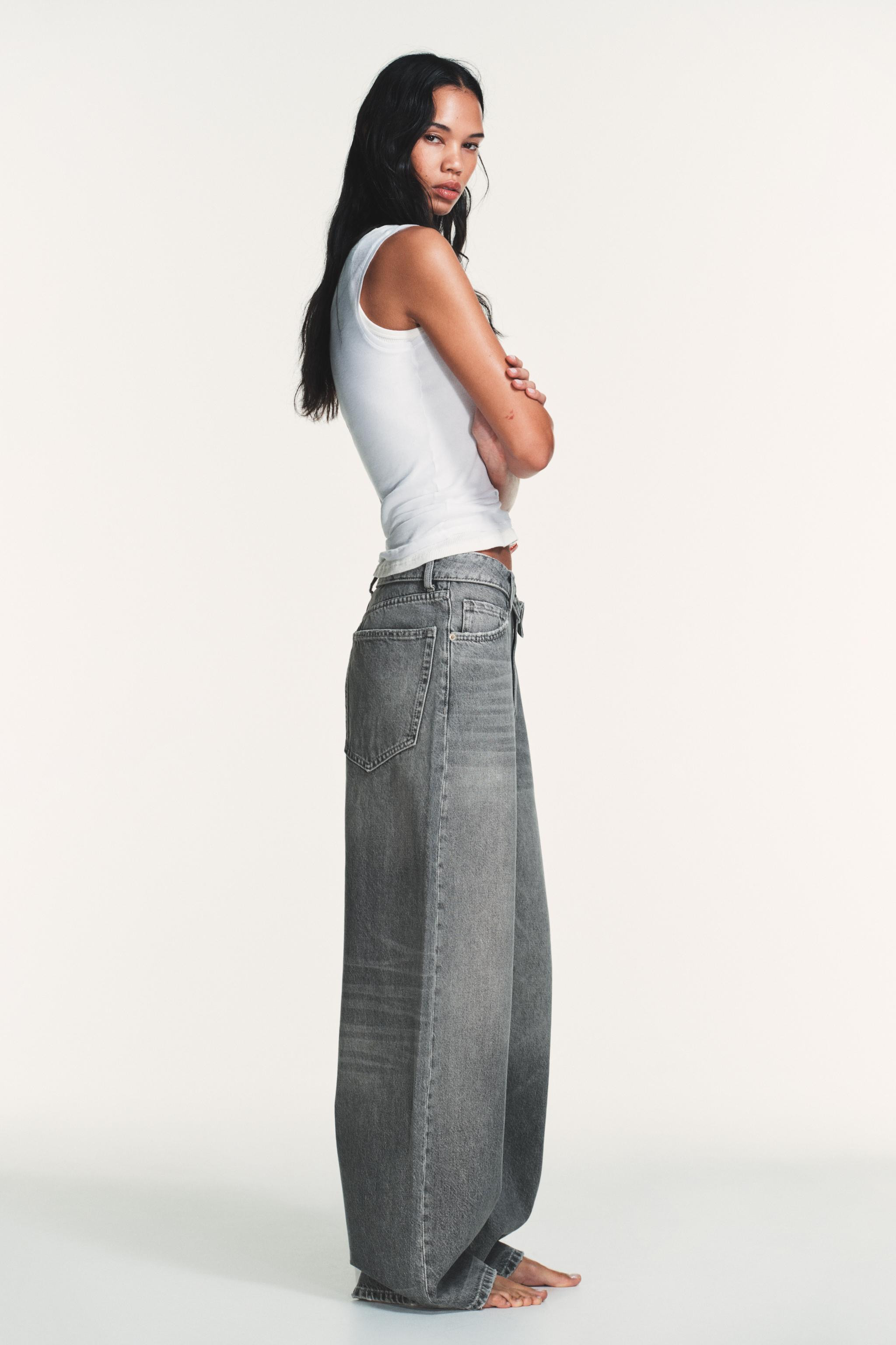 TRF MID-RISE FOLDED WAIST JEANS | Zara US